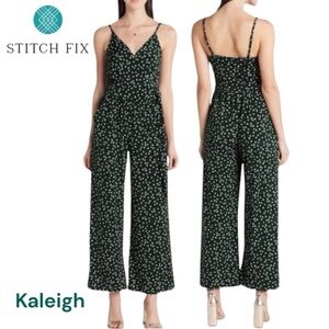 Kaileigh Green with White Flowers Romper